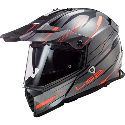 LS2 Kypärä MX436 Pioneer Evo Knight Titaani/Oranssi 2XL