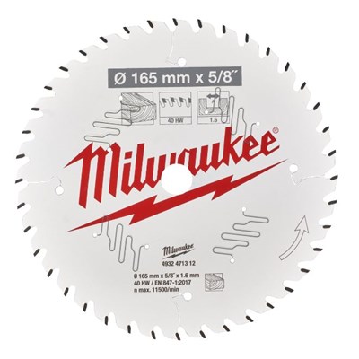 Milwaukee Pöyrösahanterät, CSB P W 165 X 15.87 X 1.6 X 40ATB