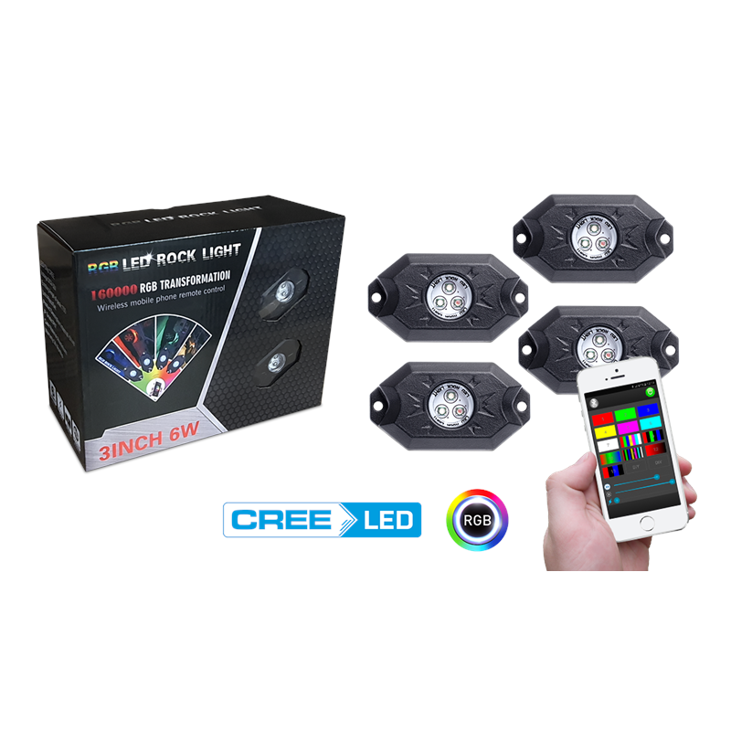 SHARK RGB LED Valosarja Rock Light 4x 9W Moniväri / BT Ohjaus