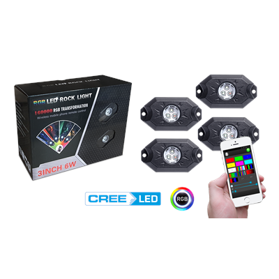 SHARK RGB LED Valosarja Rock Light 4x 9W Moniväri / BT Ohjaus