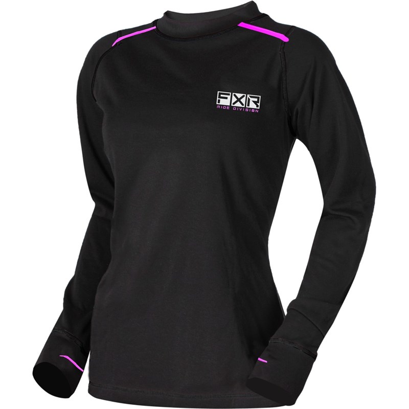 W Vapour Merino Longsleeve S Black/Elec Pink