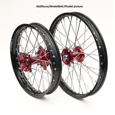 REX WHEELS 18-2,15 CRF250 14-.., CRF450 13-.. MUSTA VANNE/PUNAINEN NAPA 25MM
