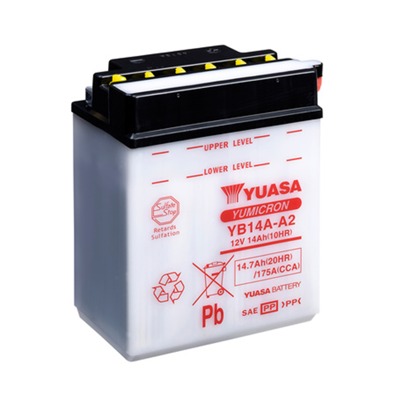 Yuasa akku, YB14A-A2 (cp) Happopatruuna mukana (4)