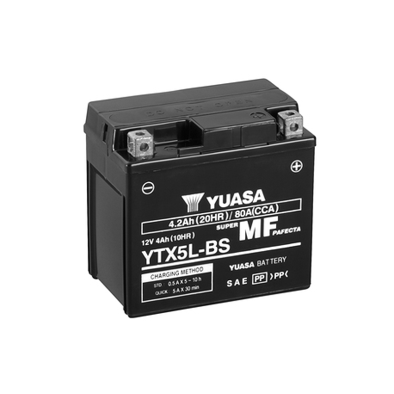 Yuasa akku, YTX5L-BS (cp) Happopatruuna mukana (5)