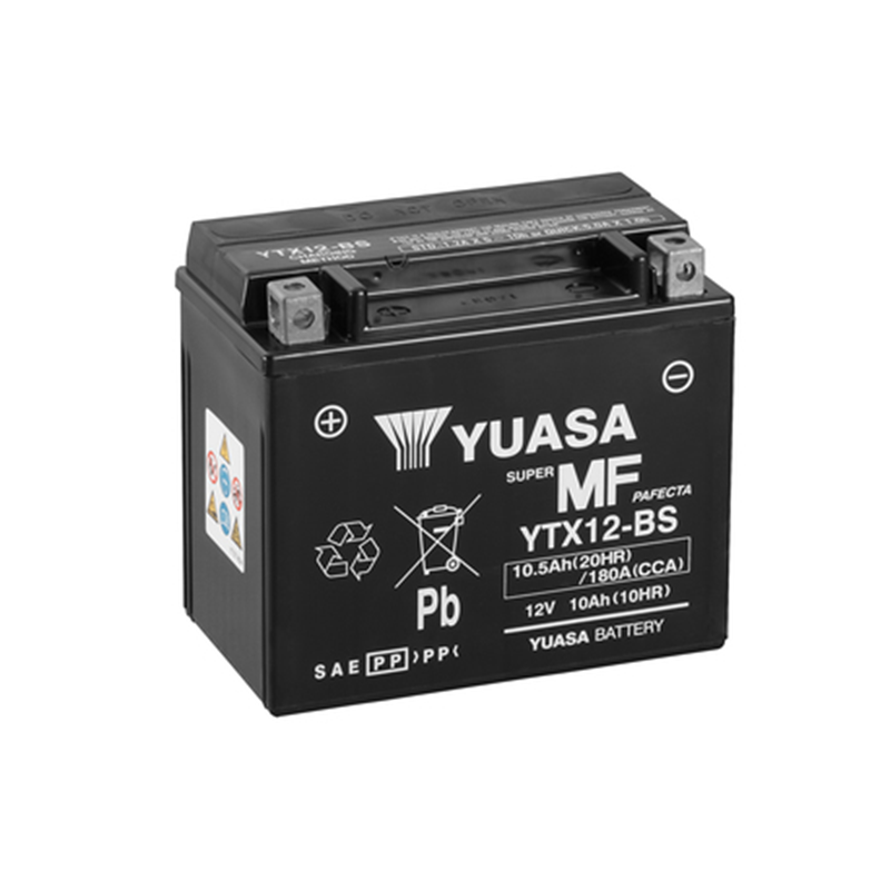 Yuasa akku, YTX12-BS (cp) Happopatruuna mukana (4)