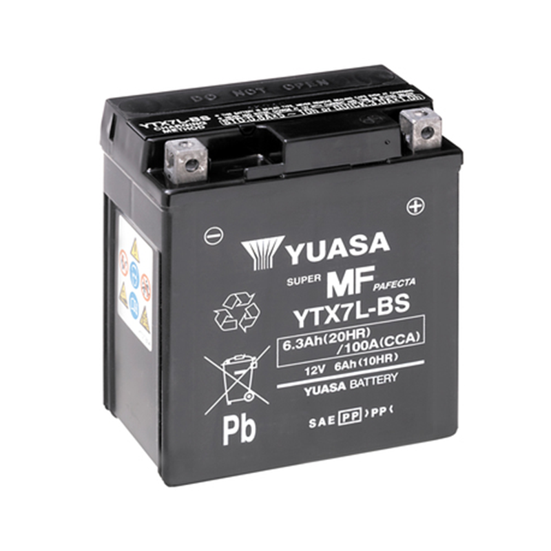 Yuasa akku, YTX7L-BS (cp) Happopatruuna mukana (5)