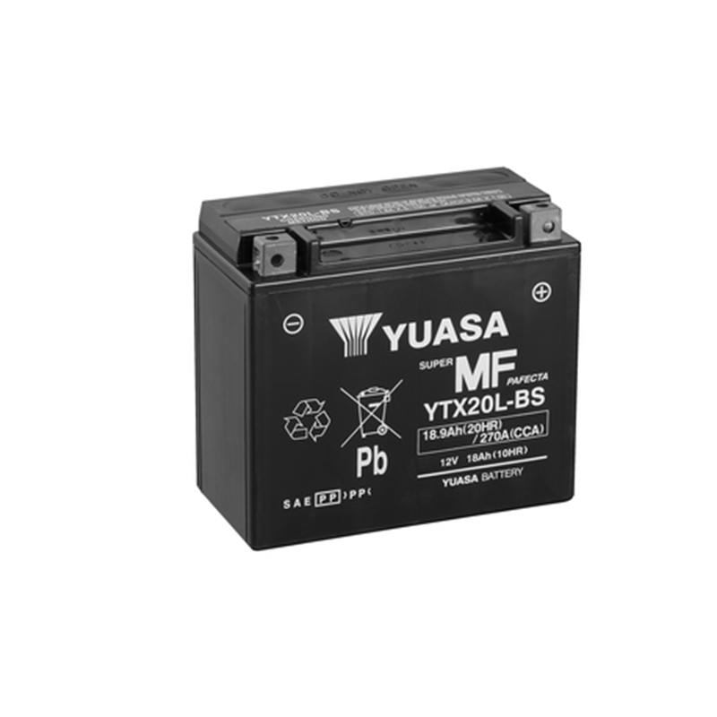 Yuasa akku, YTX20L-BS (cp) Happopatruuna mukana (3)
