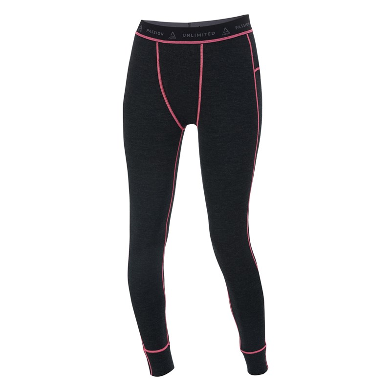 AMOQ 100% Merino Naisten Alushousut Harmaa/Pinkki XL