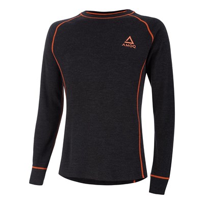 AMOQ 100% Merino Aluspaita Harmaa/Oranssi XS