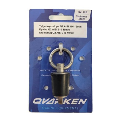 Qvarken Tyhjennystulppa Q2 AISI 316 16mm