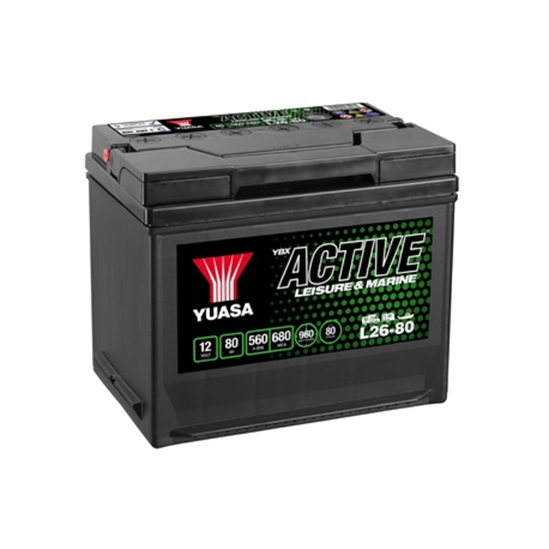 Yuasa L26-80 Active Leisure akku 12V 80Ah 560A Huom.Rullakkorahti (18)