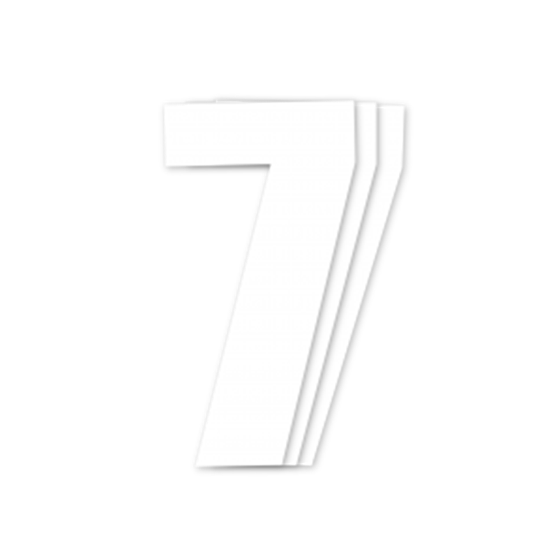 Blackbird kilpanumerot valkoinen 3kpl/srj 16x7,5cm #7