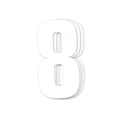 Blackbird kilpanumerot valkoinen 3kpl/srj 16x7,5cm #8