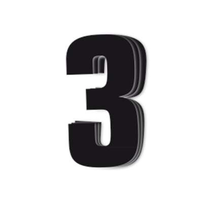 Blackbird kilpanumerot musta 3kpl/srj 16x7,5cm #3