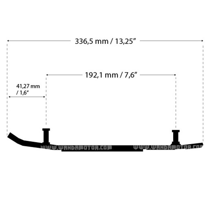 Sno-X Ripper Four Ohjausrauta pari 4" Kovametalli