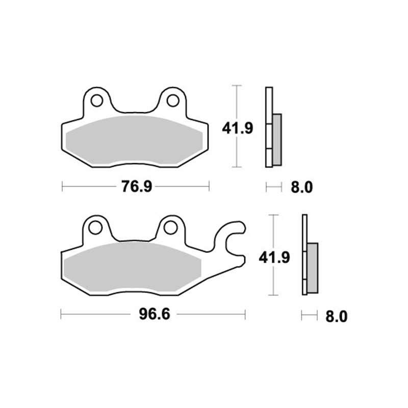 Sbs Jarrupalat Sintered Taakse CAGIVA, HONDA, KAWASAKI, SUZUKI, TRIUMPH, YAMAHA