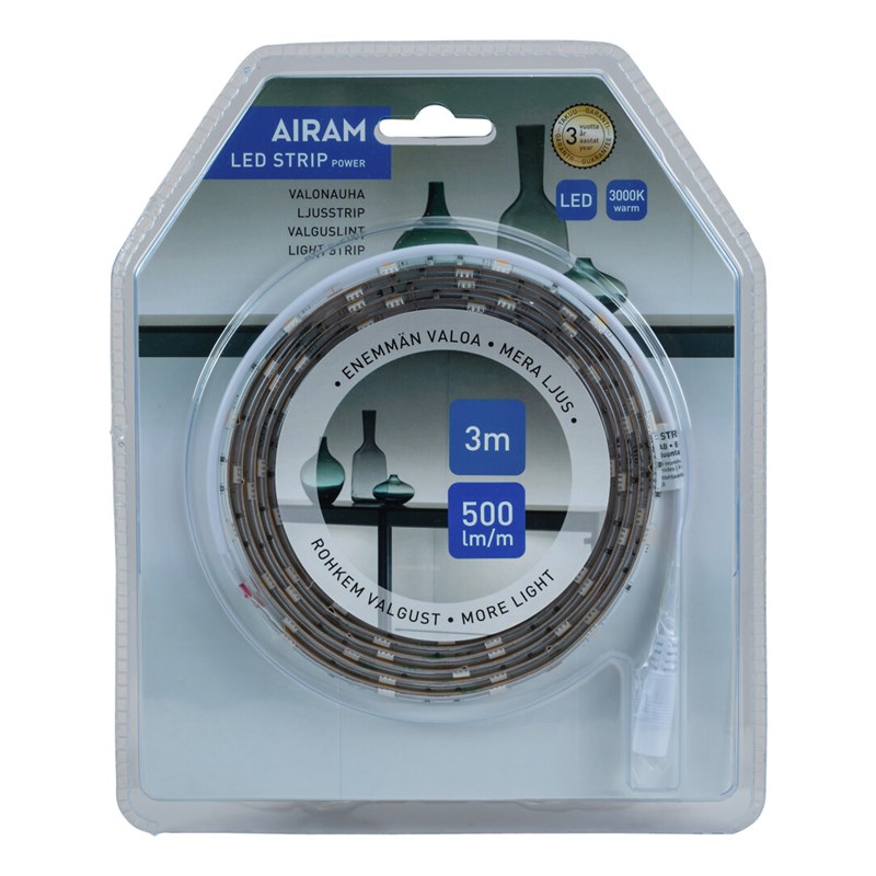 Airam LED Strip Power 12V 7,2W/m 830 3m Valonauha