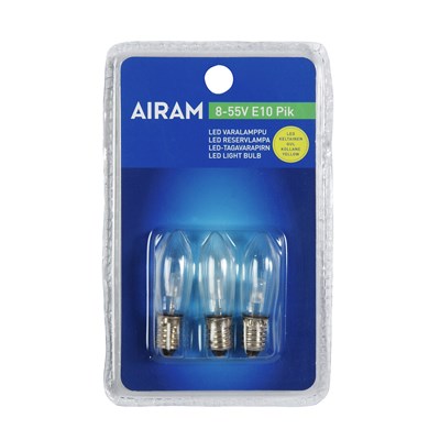 Airam Varaled-lamppu 3/BL PIK 3-55V E10 lämmin keltainen