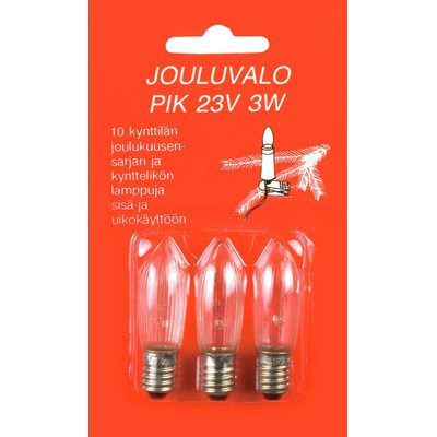 Airam3W 23V E10  PIK/3 BL (10 KYNTTILÄÄ, ISO TALLILYHTYSRJ)