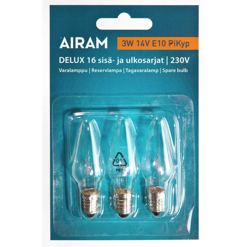Airam Varalamppu 16 = 3W 14V PiKyp/3 blister