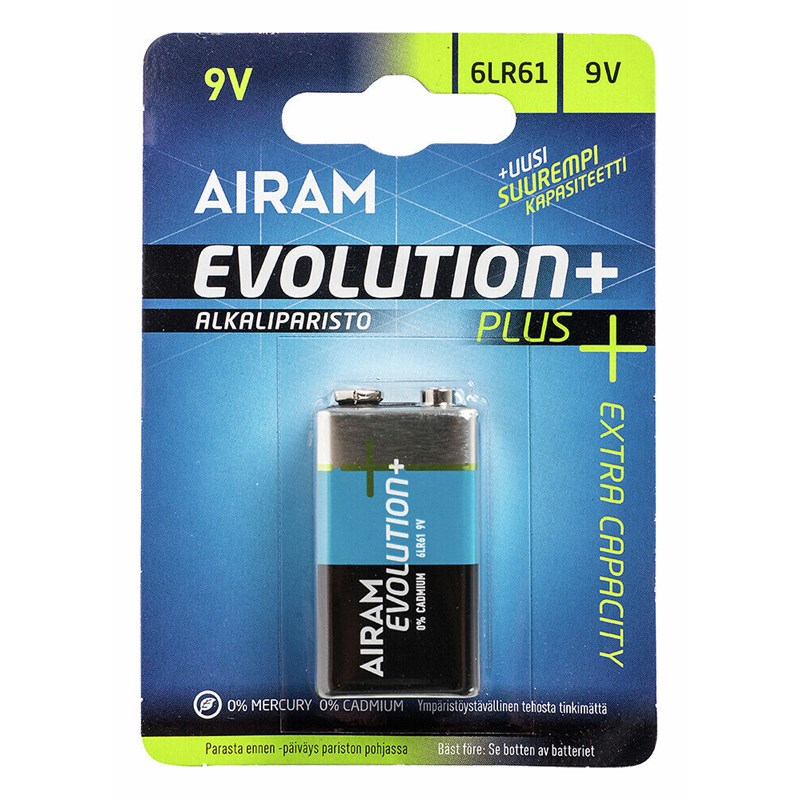 Airam Evolution Plus 6LR61 9V 1KPL/KORTTI