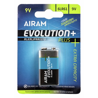 Airam Evolution Plus 6LR61 9V 1KPL/KORTTI