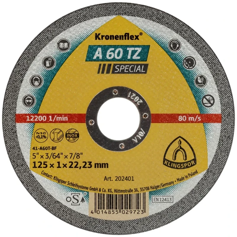 Katkaisulaikka 125x1,0x22,2mm, 10kpl