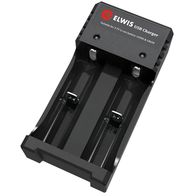 Laturi 2x18650 akuille Micro USB Elwis