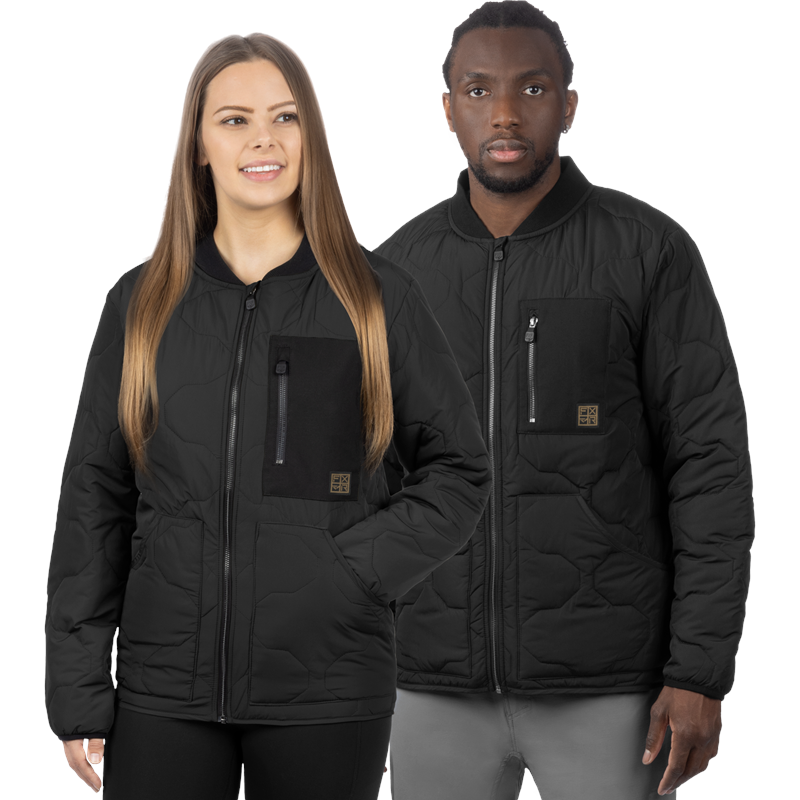 Unisex Rig Quilted Jacket L Black