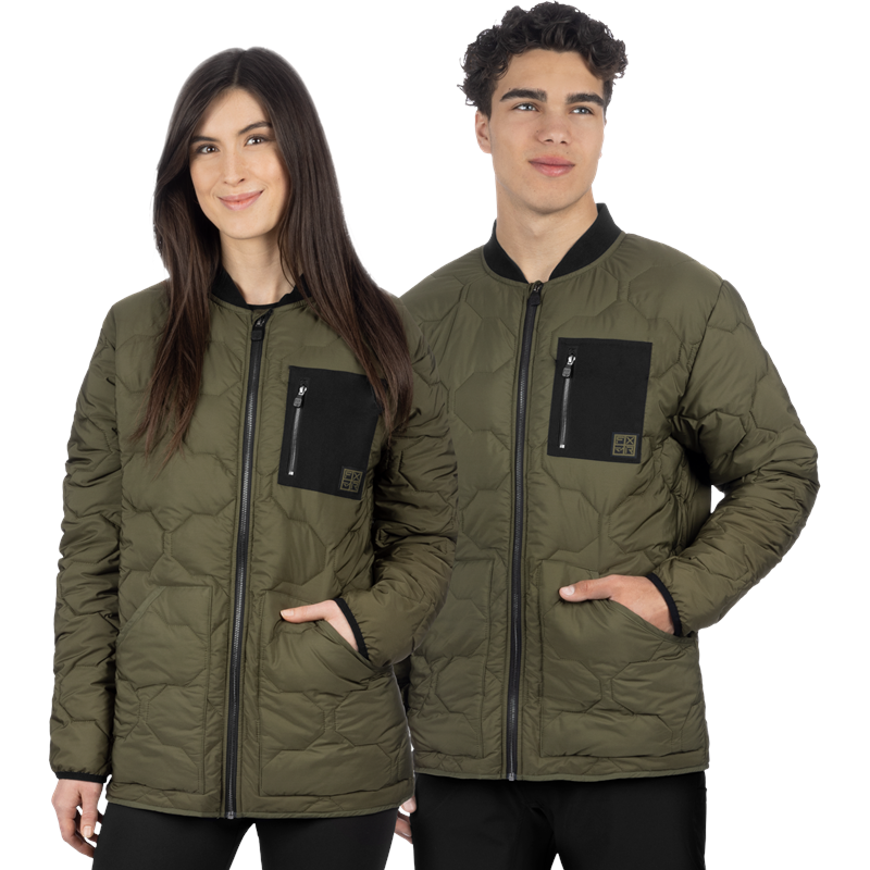 Unisex Rig Quilted Jacket L Moss/Black