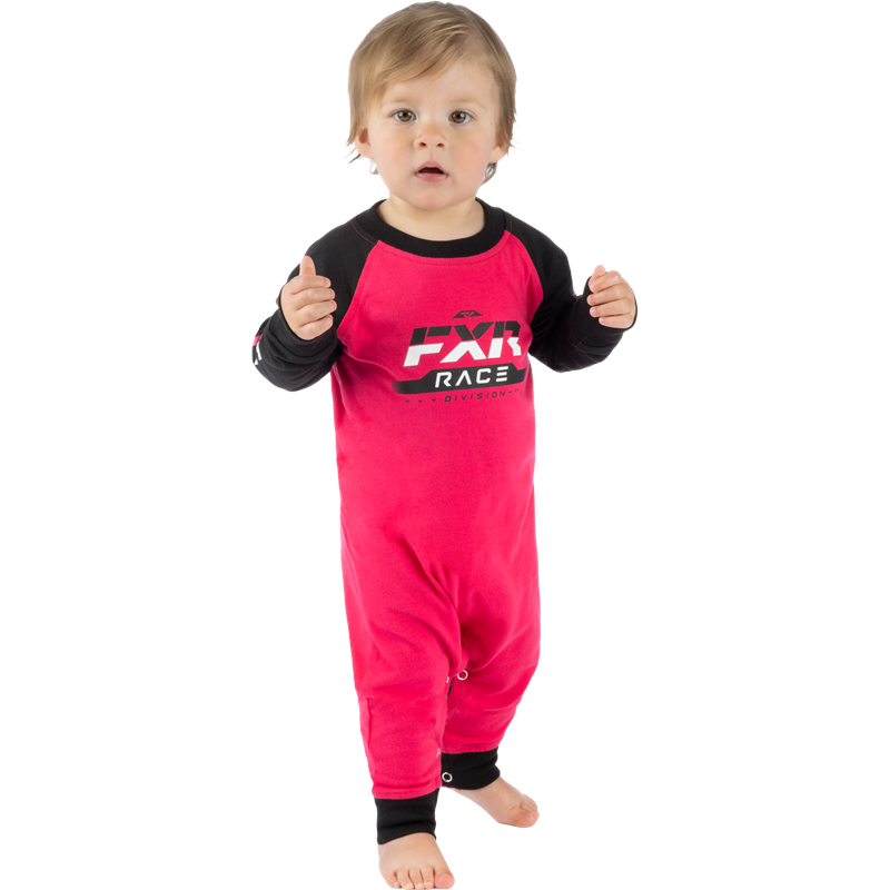 Infant Race Division Onesie 12-18 Razz/Black