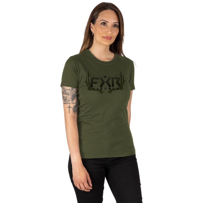 W Antler Premium T-Shirt Army/Black S