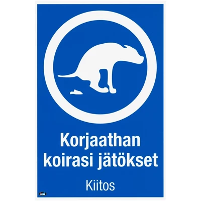 Opaste Korjaathan koirasi jätökset 200x300 muovi