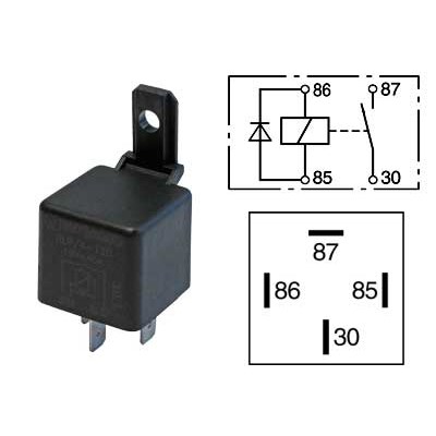 Rele 12V 40A 4-N. Diodilla