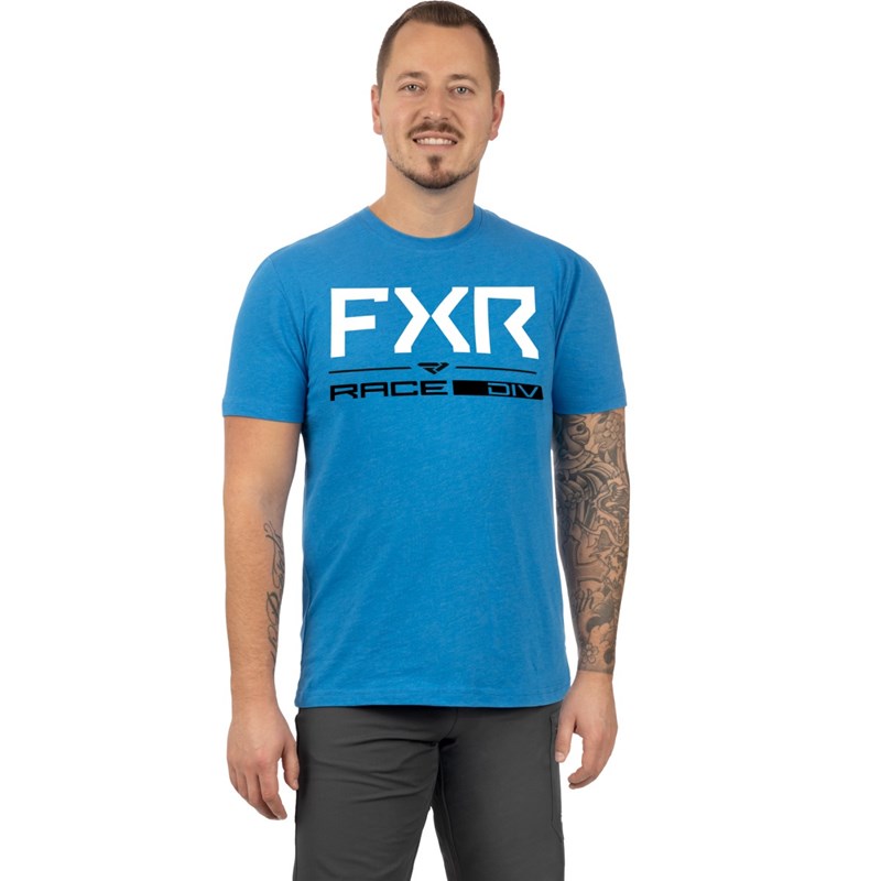 M Race Div Premium T-Shirt Blue Heather/White L
