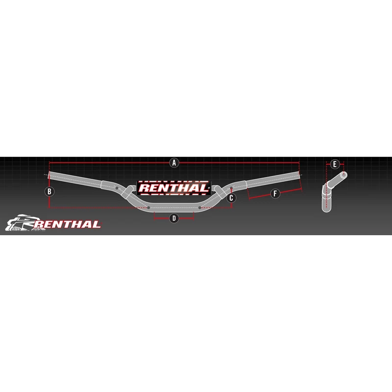 Renthal Ohjaustanko+Pehmuste 809 RC CR+F 04-.. KX+F 06-.. High Hopea