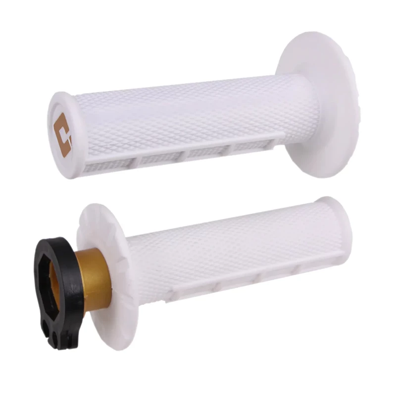 ODI Half-Waffle MX Lock-On Grip Set White (Pro Soft)