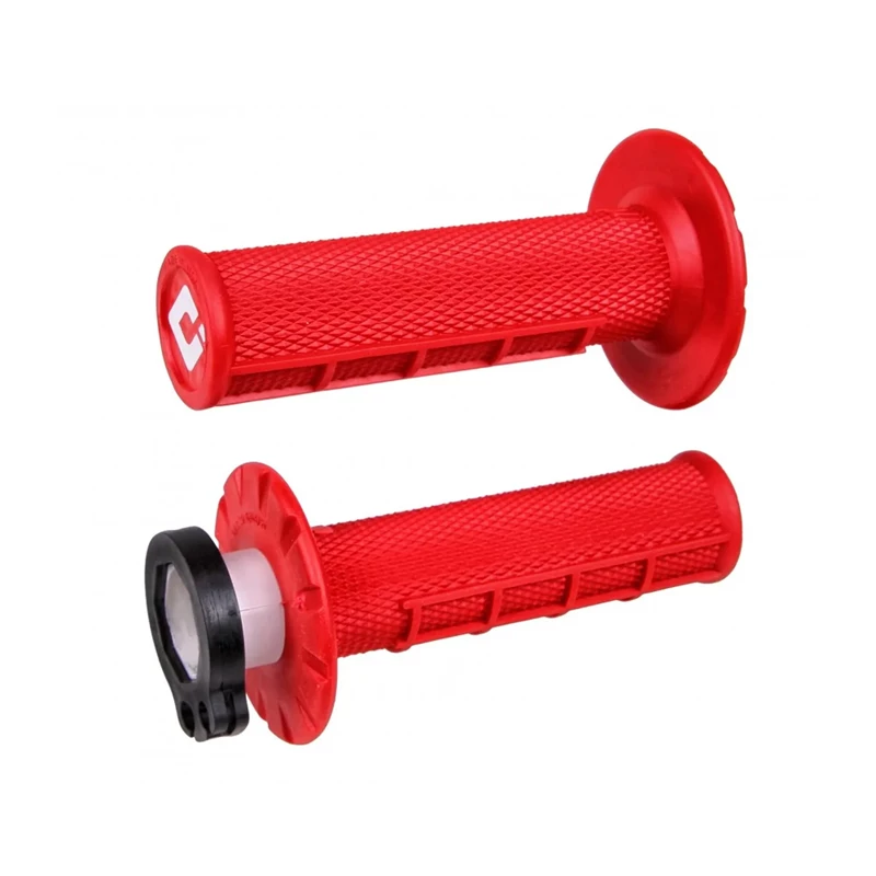 ODI Half-Waffle MX Lock-On Grip Set Red