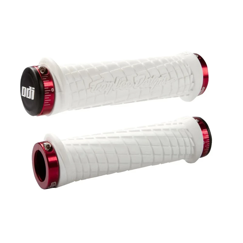 ODI LOCK-ON Grips Troy Lee Designs Signature Series White W/Red