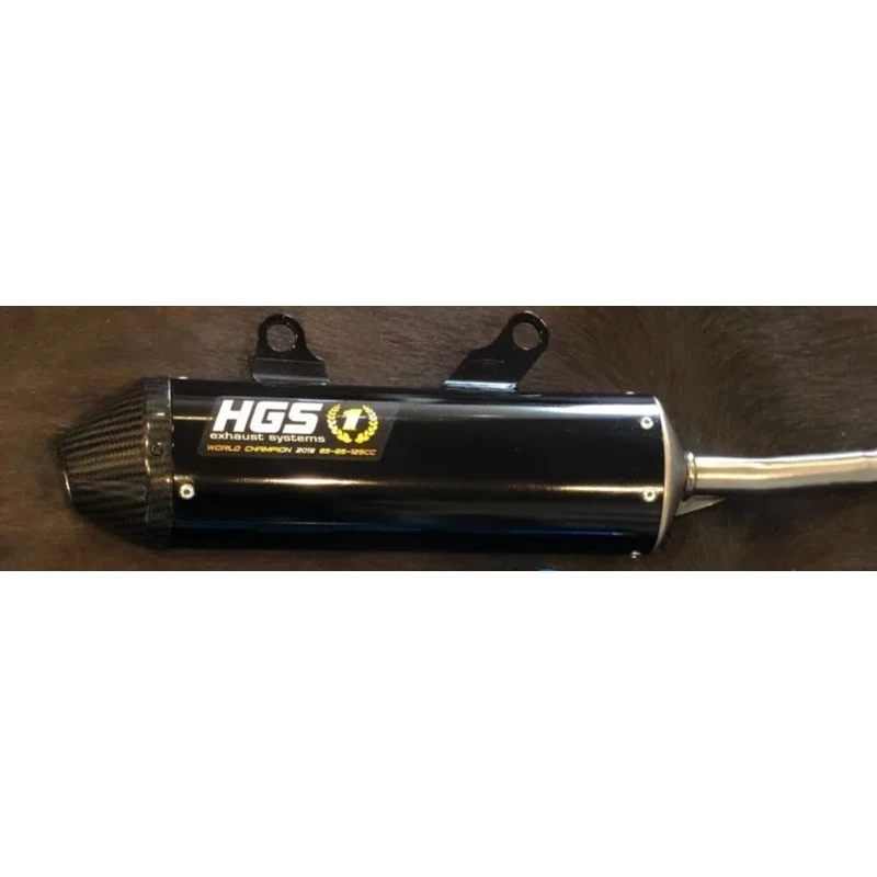 HGS Äänenvaimennin Musta hiilikuitupäädyllä 2T Racing KTM250/TC250 19-22