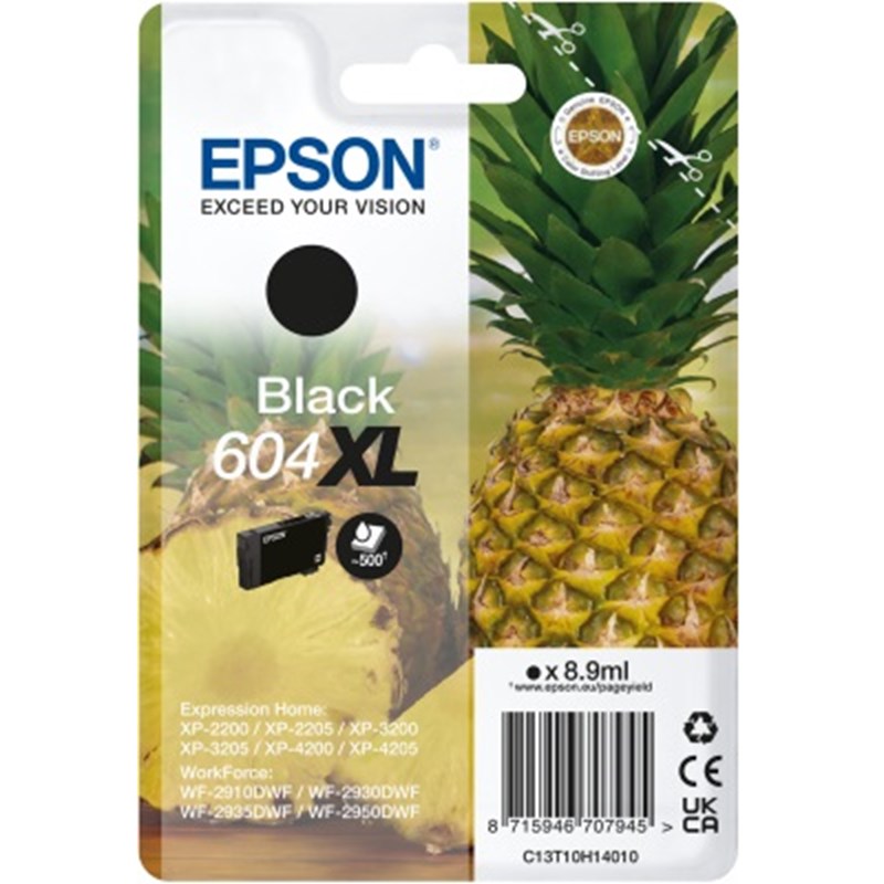 Epson Pineapple Mustepatruuna Musta 604XL INK