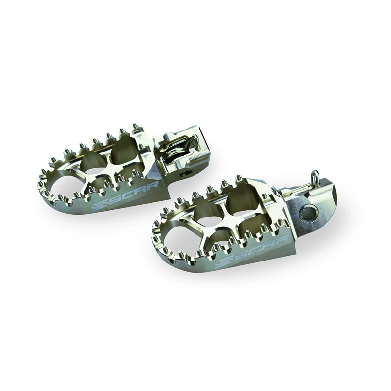 Scar Evolution Footpegs - Ktm/Husq. SX/F 16-22 EXC/F 17-23 Titanium color