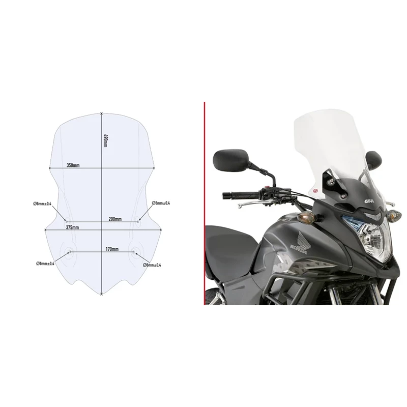 Givi Specific screen, transparent 49 x 35 cm CB 500 X (13)