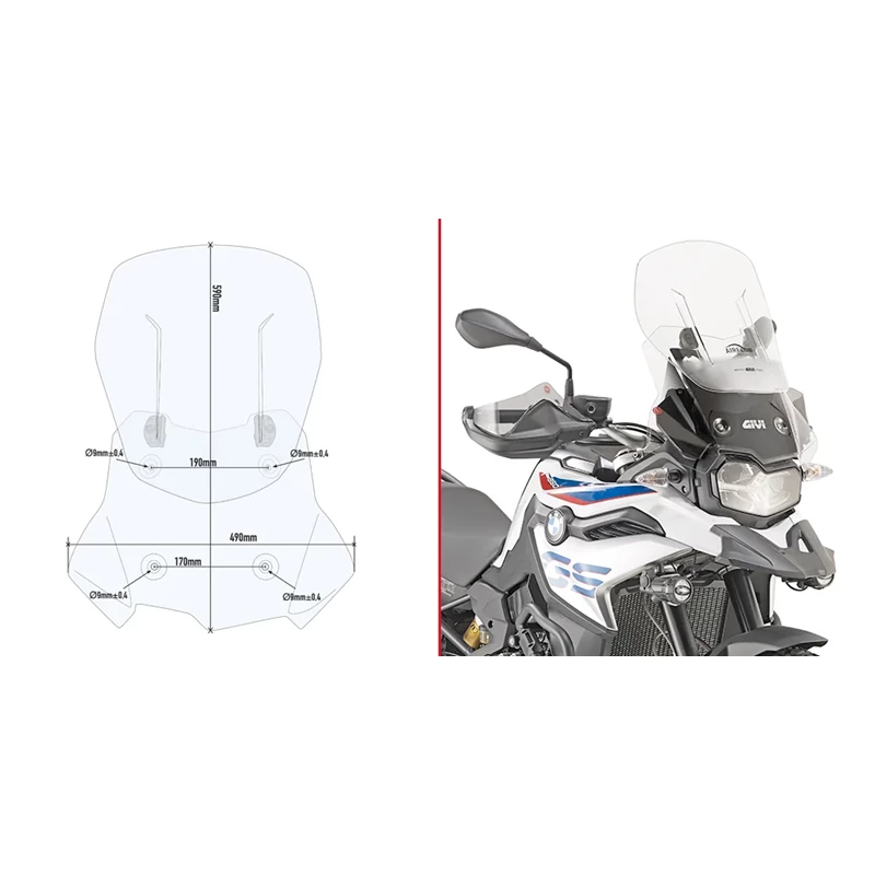 Givi Specific fitting kit for D5127S, D5127ST, AF5127 BMW F 750 GS (18-23)