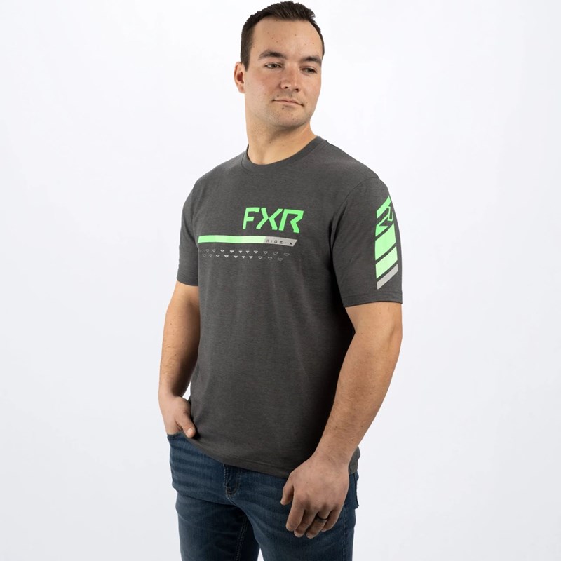 M Helium Tech SS Jersey Char Heather/Lime L