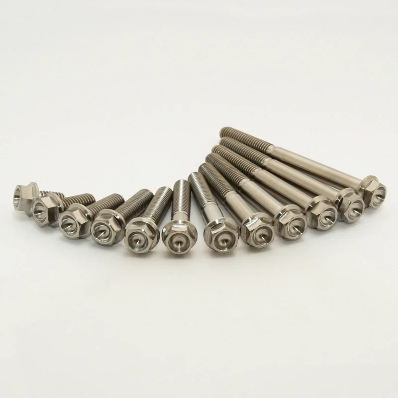 Scar 2 x Titanium hex head flange bolt M6 x 30 SX65 10-20 titanium Gr5-Ti