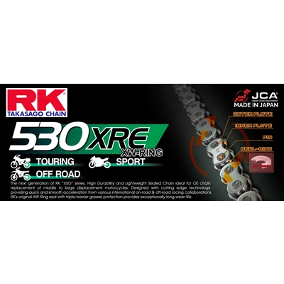 RK 530XRE XW-rengasketju +CLF(niittil.)