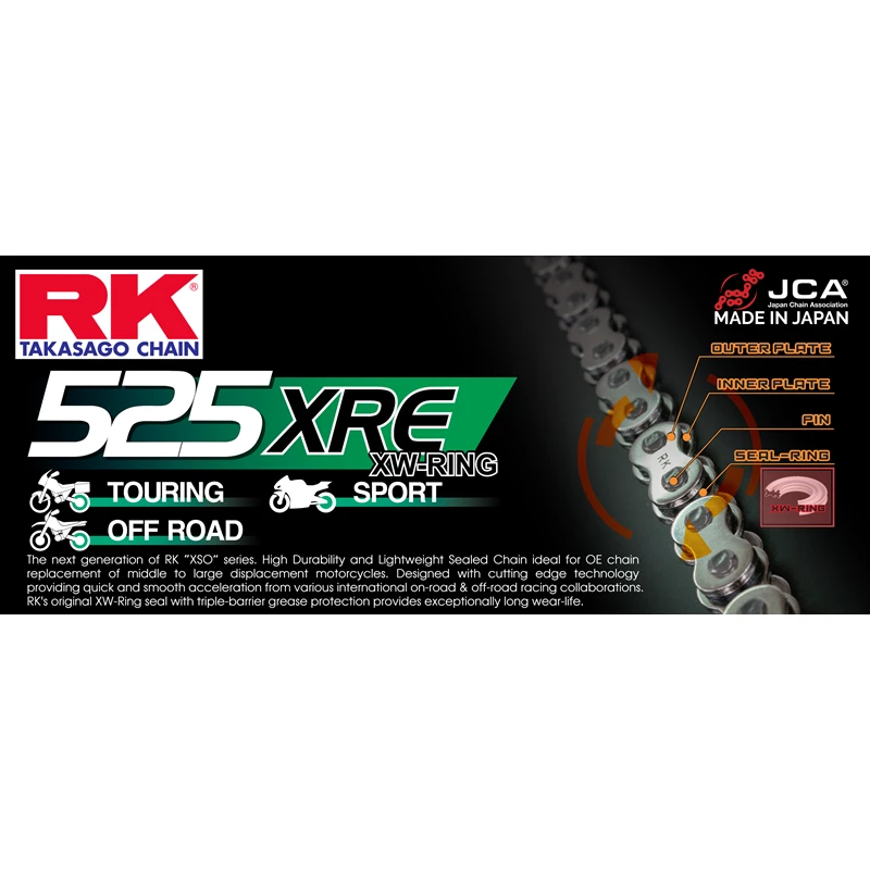 RK 525XRE XW-rengasketju +CLF(niittil.)