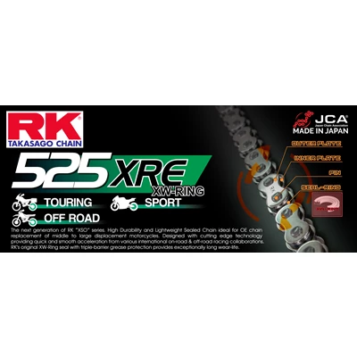 RK 525XRE XW-rengasketju +CLF(niittil.)