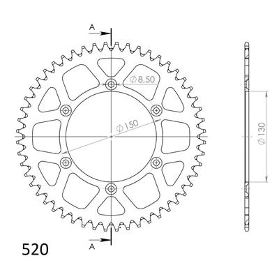 Supersprox Alumiini takaratas RAL-245:49 Musta